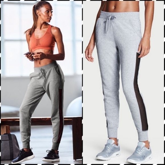 Victoria's Secret Pants - Victoria's Secret VS Sport Mesh Side Grey Joggers